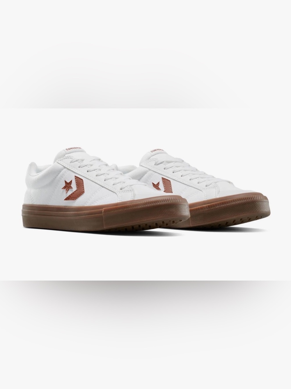 Converse White Low-Top Sneakers with Brown Accents - Picture 3 of 5